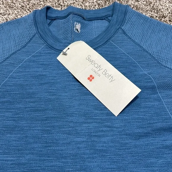 NWT Sweaty Betty London athlete seamless t-shirt stellar blue XS - Picture 2 of 8
